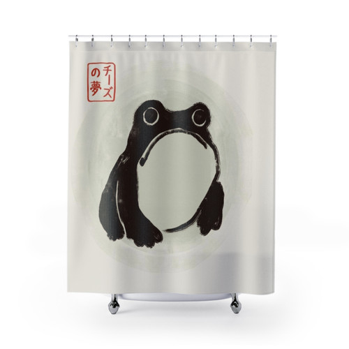 Adorable Cartoon Frog Shower Curtain