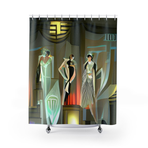 Art Deco Fashion Shower Curtains