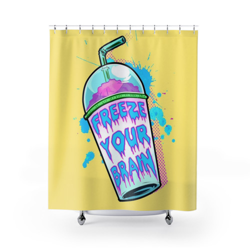 Freeze Your Brain Shower Curtains from Heathers the Musical