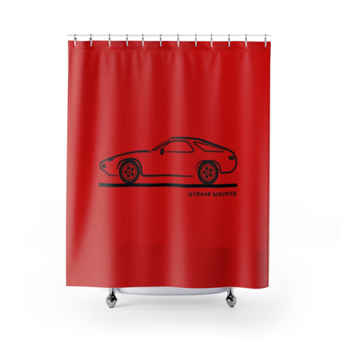 Porsche 928 Black Shower Curtains