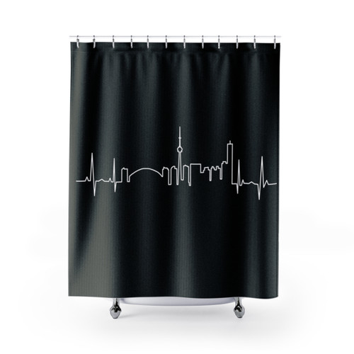 Toronto Skyline Heartbeat Shower Curtain