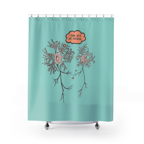 I Think We've Got Potential Shower Curtains - Neuroscience Humor