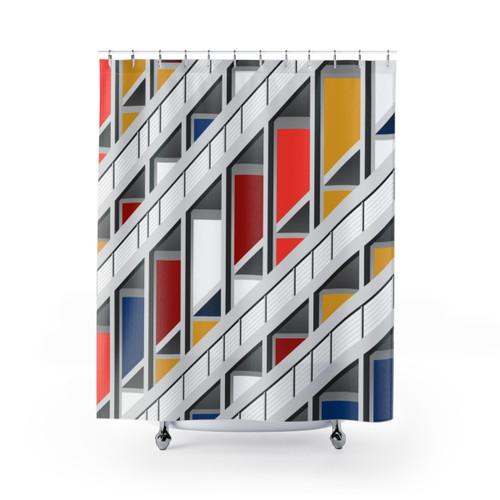 Le Corbusier Architecture Illustration Shower Curtain