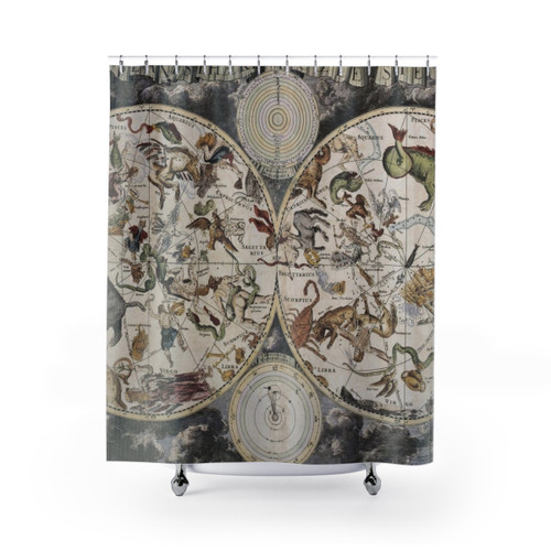 Vintage Celestial Star Map Shower Curtain