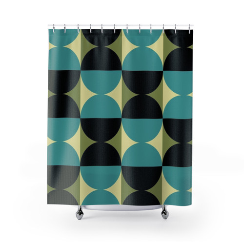 Mid Century Modern Geometric Abstract Pattern Shower Curtain