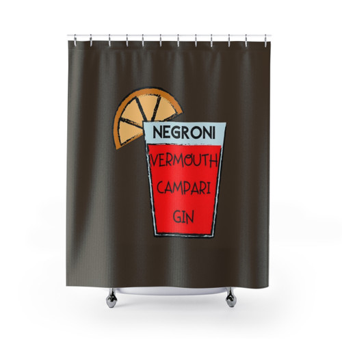 Negroni Cocktail Inspired Shower Curtains