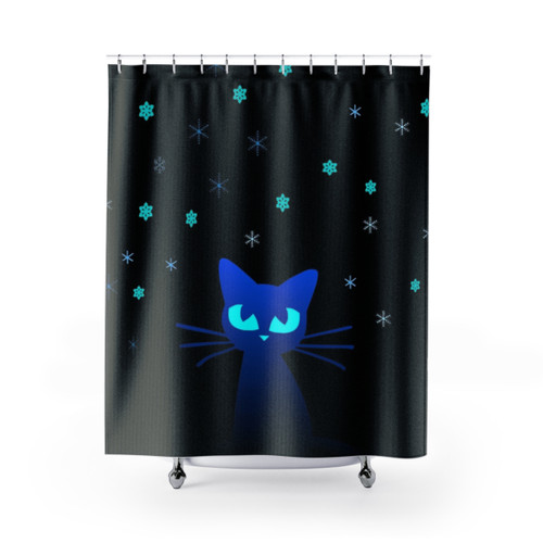 Glow in the Dark Cat Shower Curtains