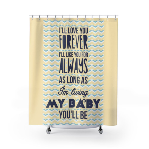 Inspirational Baby Shower Curtains with Heartfelt Quote