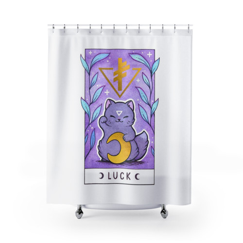 Lucky Rune Cat Shower Curtains by Nikury