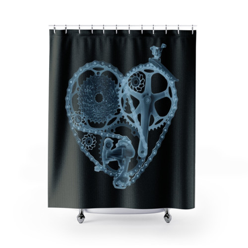 Bike Lover Heart X-Ray Shower Curtains