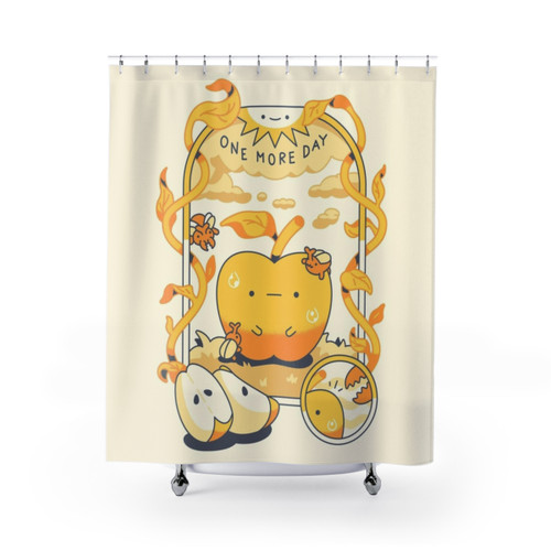 Cute Kawaii Shower Curtain with Nature Motifs