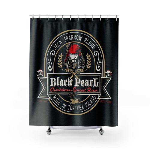 Black Pearl Rum Shower Curtains - Pirate-Inspired Bathroom Decor
