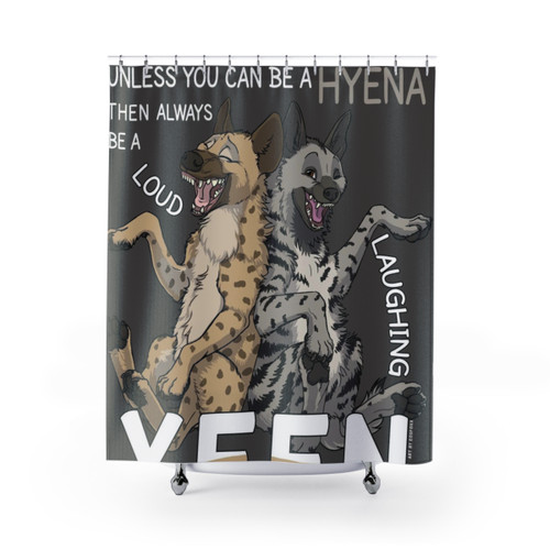 Hyena Shower Curtain for Dark Backgrounds