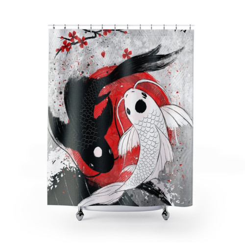 Koi Fish Yin Yang Shower Curtain
