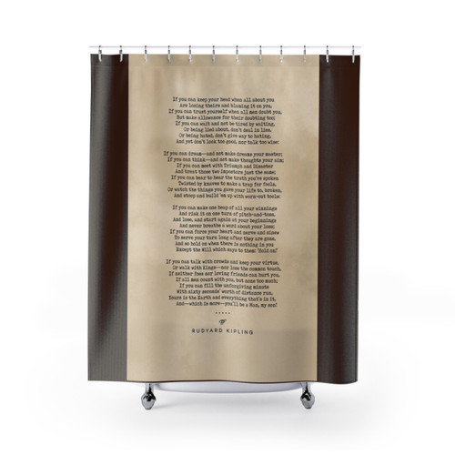 Minimalist Rudyard Kipling Quote Shower Curtain