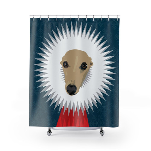 Whippet Christmas Shower Curtains