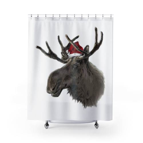 Moose Shower Curtain - Winter Wildlife Decor