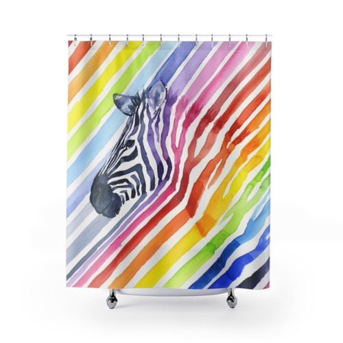 Colorful Zebra Print Shower Curtains