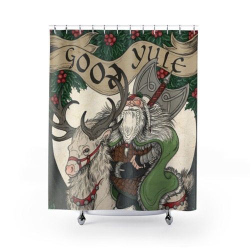 Nordic Santa Christmas Shower Curtain