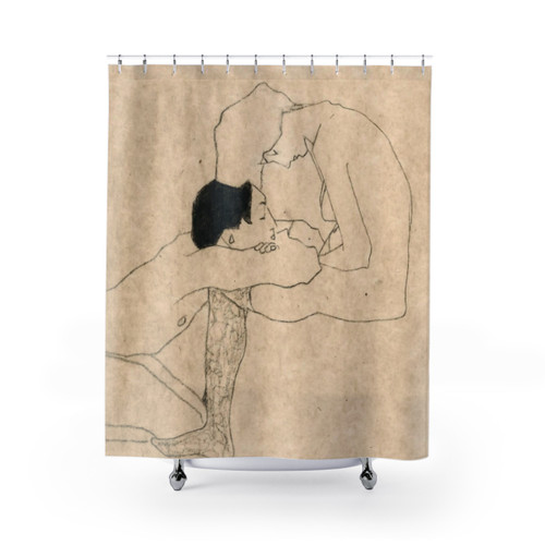 Egon Schiele Lovers Shower Curtain