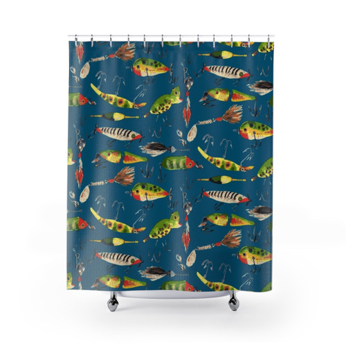 Vintage Fishing Lures Shower Curtain