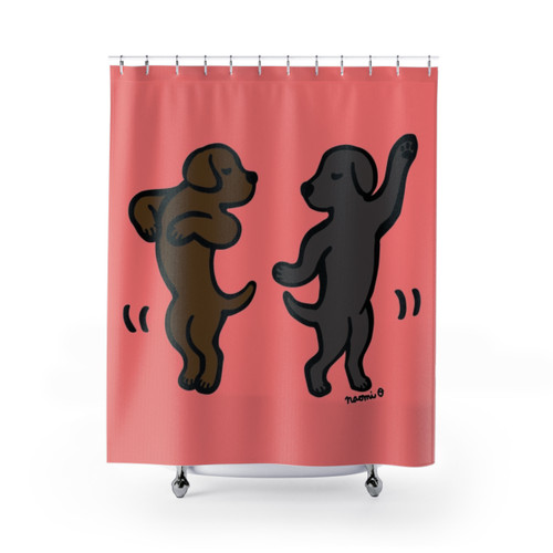 Cute Black and Chocolate Labrador Shower Curtains