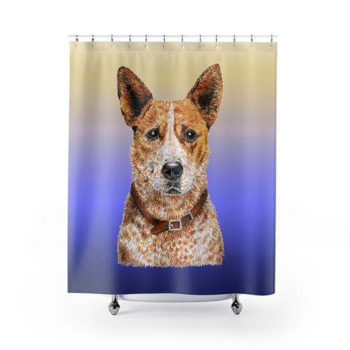 Australian Cattle Dog Shower Curtain - Red Beauty Design