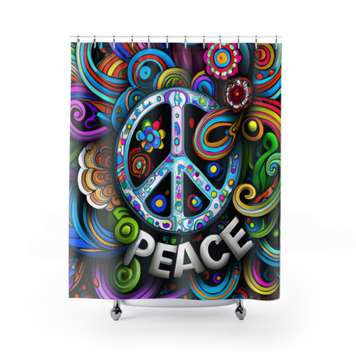Colorful Peace Sign Shower Curtain