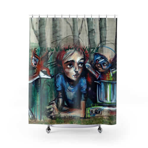 Laboratory of Thoughts Shower Curtains by Herakut