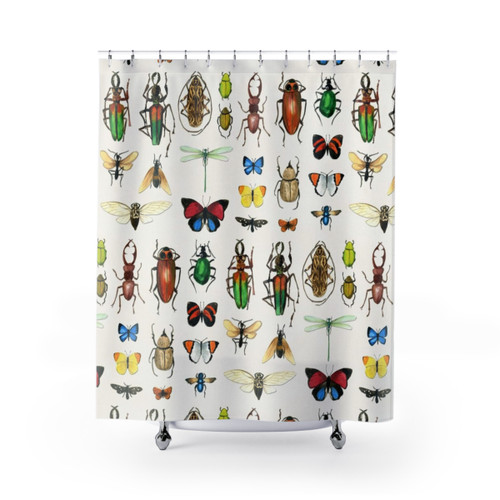 Watercolor Insect Pattern Shower Curtains by Cecca Designs