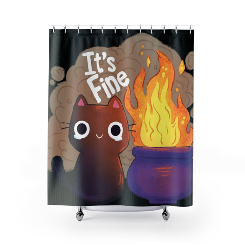 Witchy Cat Shower Curtains
