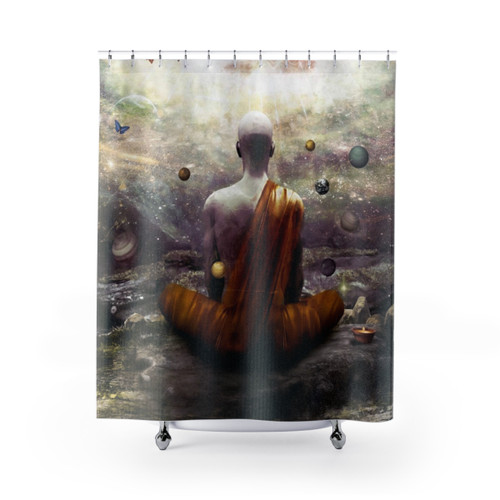 Nature and Time Shower Curtain featuring surreal, spiritual design