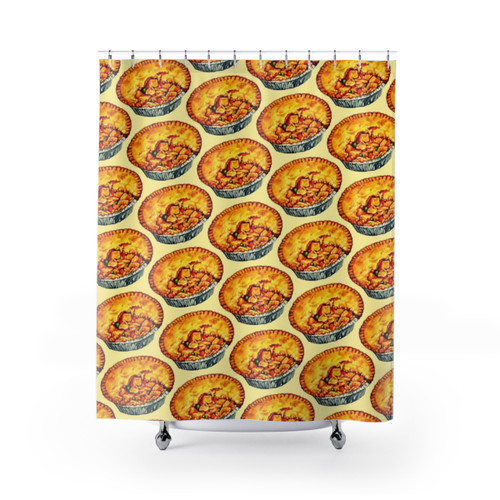 Chicken Pot Pie Patterned Shower Curtains