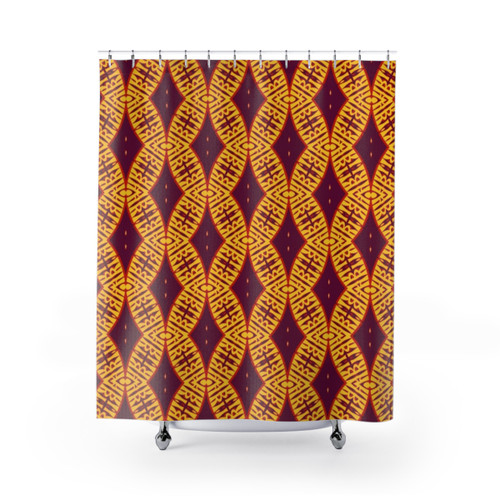 Vintage Geometric Pattern Shower Curtain