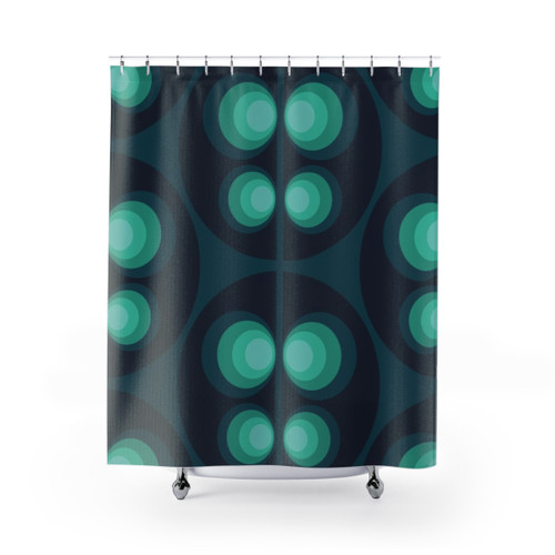 Retro Scandinavian Patterned Shower Curtain