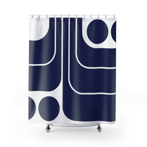 Retro Geometric Design Shower Curtains