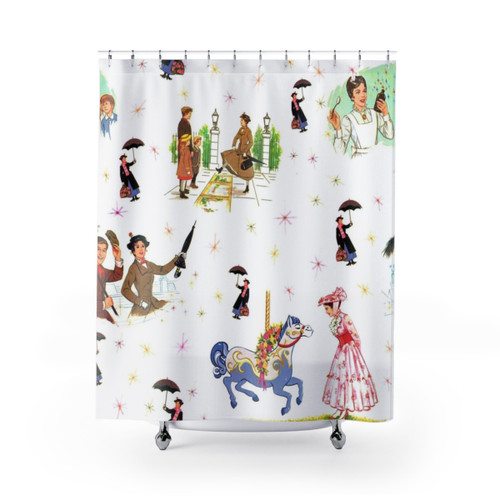 Retro Mary Poppins Shower Curtains