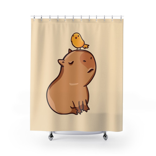 Capybara with Bird Shower Curtains
