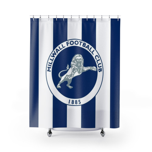 Millwall FC Logo and Striped Shower Curtain