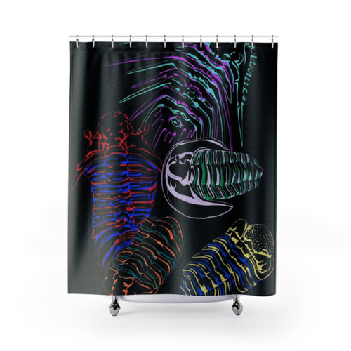 Trilobite Shower Curtains - Silurian & Devonian Era Fossil Art
