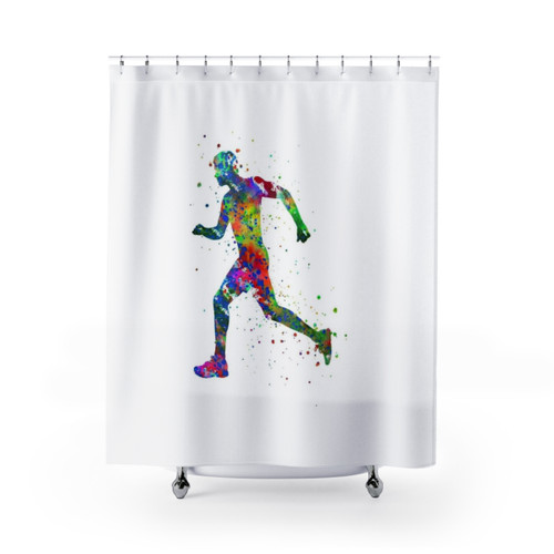 Running man shower curtain