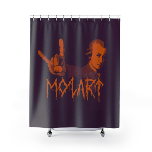 Mozart themed shower curtain for classical music enthusiasts