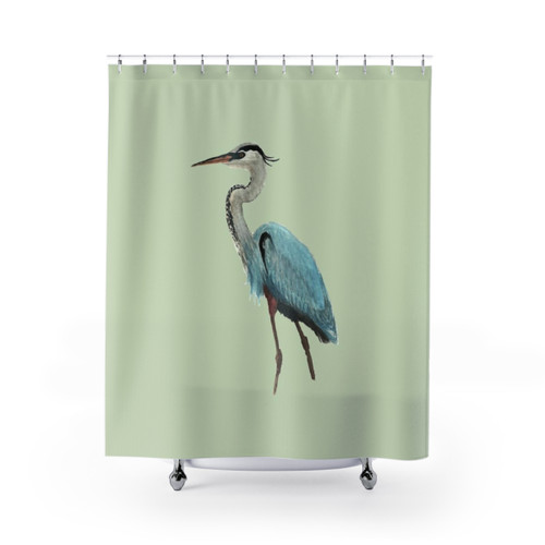 Great Blue Heron Shower Curtain - Avian Bathroom Decor