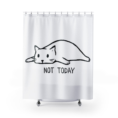 Funny Sleeping Cat Shower Curtain