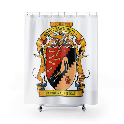 Greyhound Heraldry Greyt Fawn Hound Shower Curtains