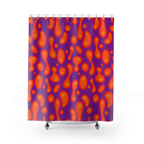 Retro Lava Lamp Design Shower Curtain