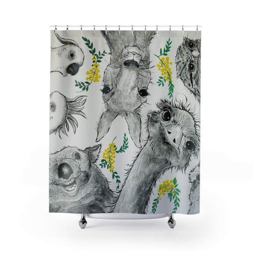 Australian Themed Shower Curtains featuring native animals