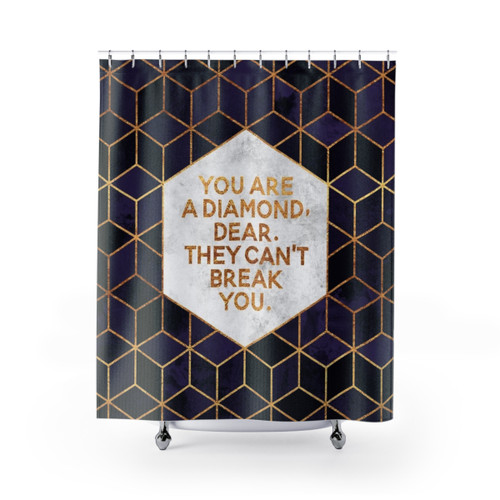 Motivational Graphic Shower Curtains with Inspiring Text