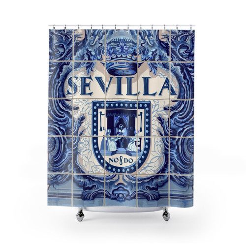 Spanish Azulejo Tiles Shower Curtain