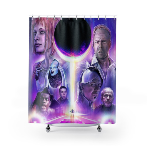Retro Sci-Fi 'Love is All You Need' Shower Curtains